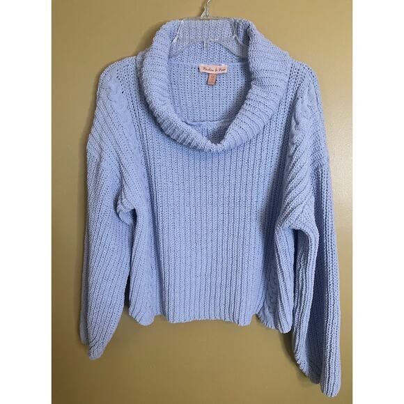 Harlow & Rose Light Blue Soft Cowl Neck Sweater Size XL - Picture 1 of 7